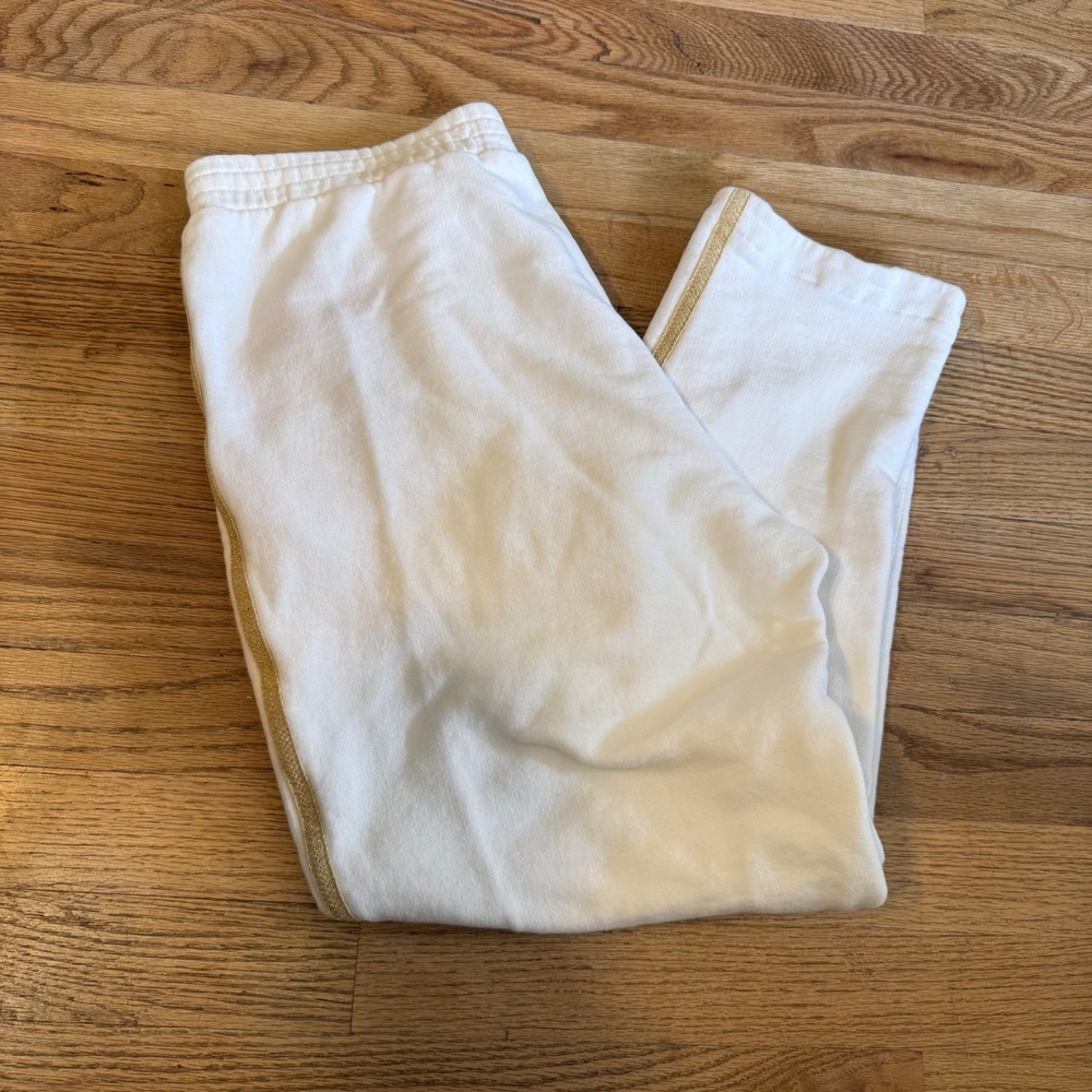 St John Sportswear Marie Gray White Gold Stripe Sweatpants Italy Petite P - Picture 7 of 7
